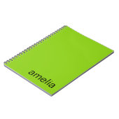 トレンディーライムグリーンモノグラム ノートブック (左側)