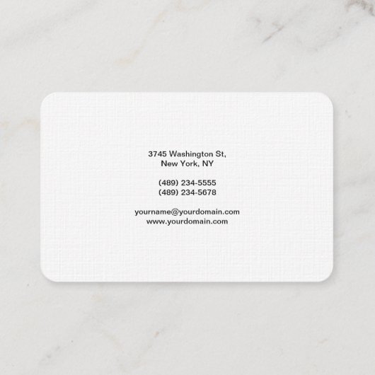 トレンディーラウンドコーナーモダンプロフェッショナルプレーン 名刺 (裏面)