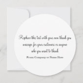 トレンディーラウンドサンキューカード（封筒あり） サンキューカード (裏面)