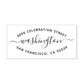 トレンディーラウンドタイポグラフィファミリ名差出人住所 ラバースタンプ (インプリント)