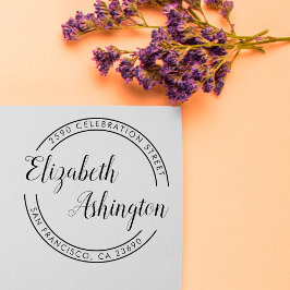 トレンディーラウンドタイポグラフィ&スクリプト差出人住所 セルフインキングスタンプ