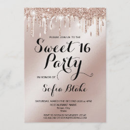 トレンディーラグジュアリードリップゴールドフォイル書 招待状