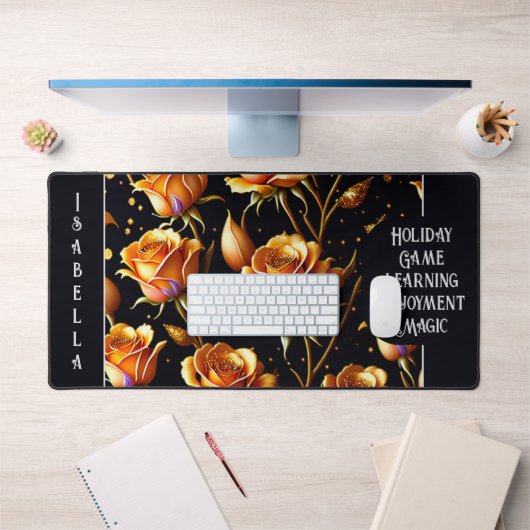 トレンディーラグジュアリービッグ金ゴールドバラコレクション デスクマット (オフィス1)
