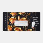 トレンディーラグジュアリービッグ金ゴールドバラコレクション デスクマット (キーボード&マウス)