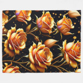 トレンディーラグジュアリービッグ金ゴールドバラコレクション フリースブランケット (正面(横))