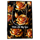 トレンディーラグジュアリービッグ金ゴールドバラコレクション ミディアムペーパーバッグ (正面)