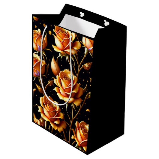 トレンディーラグジュアリービッグ金ゴールドバラコレクション ミディアムペーパーバッグ (裏面アングル)