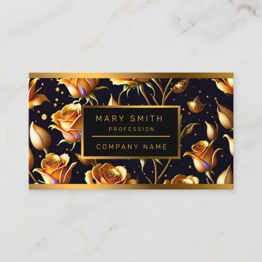トレンディーラグジュアリービッグ金ゴールドバラコレクション 名刺 (正面)