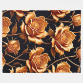 トレンディーラグジュアリーボホ金ゴールドバラコレクション フリースブランケット (正面(横))