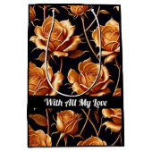 トレンディーラグジュアリーボホ金ゴールドバラコレクション ミディアムペーパーバッグ (正面)