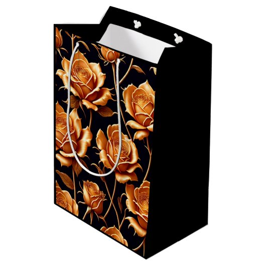 トレンディーラグジュアリーボホ金ゴールドバラコレクション ミディアムペーパーバッグ (裏面アングル)