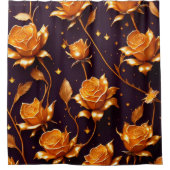 トレンディーラグジュアリー金ゴールドボホバラコレクション シャワーカーテン (正面)