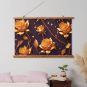 トレンディーラグジュアリー金ゴールドボホバラコレクション 吊り下げ型タペストリー (寝室)