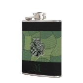 トレンディーラッキーエレガントアイリッシュシャムロックパッチワーク フラスク (左)