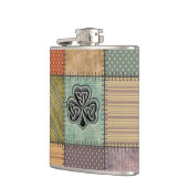 トレンディーラッキーエレガントアイリッシュシャムロックパッチワーク フラスク (左)