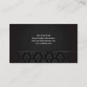 トレンディーラックスデニムスタイリッシュとダマスクパターン 名刺 (裏面)