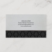 トレンディーラックスレザースタイリッシュダマスクパターン 名刺 (裏面)