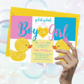 トレンディーラバーダックジェンダーリビールパーティの招待状 招待状