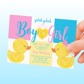 トレンディーラバーダックジェンダーリビールパーティの招待状 招待状