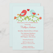 トレンディーラブバードブライダルシャワー招待状 招待状 (正面/裏面)