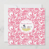 トレンディーラブバードブライダルシャワー招待状 招待状 (裏面)