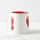 トレンディーラブパーソナライズされた赤いハート結婚ズ・ギフト マグカップ (中央)