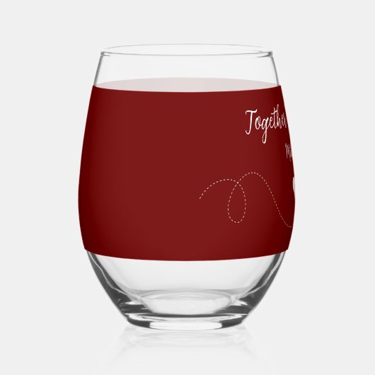 トレンディーラブ結婚ーまたは記念日テーマバルク ステムなしワイングラス (右)