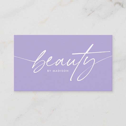 トレンディーラベガーリーンダー美しいメイクアップアーティストスクリプト 名刺 (正面)