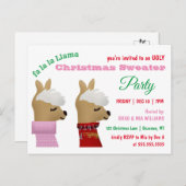 トレンディーラマクリスマスセーターパーティの招待状 ポストカード (正面/裏面)