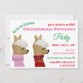 トレンディーラマピンククリスマスセーターパーティー 招待状 (正面)