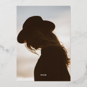 トレンディーラモダンラスクリプト2バラ甘い16 箔招待状 (裏面)