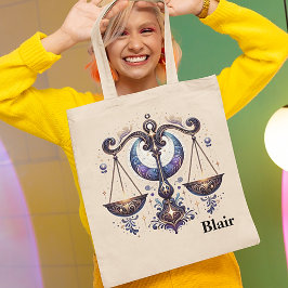 トレンディーリブラウォーターカラー〔占星術の〕十二宮図デザイン トートバッグ