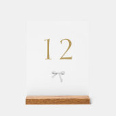 トレンディーリボン白結婚のテーブル番号 アクリルサイン (正面)