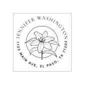 トレンディーリリーフローララウンドネーム差出人住所 ラバースタンプ (インプリント)