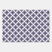 トレンディーリーガルブルー&金ゴールドラグジュアリー ラッピングペーパーシート (正面3)