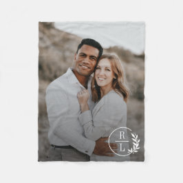 トレンディーリースモノグラム編集可能カラーブランケット フリースブランケット