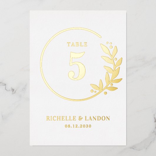 トレンディーリース箔編集可能カラーテーブル番号 箔招待状 (正面)