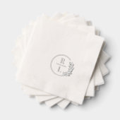 トレンディーリース結婚のロゴモノグラムフォイルナプキンス 箔ナプキン (インサイチュ (積み重ね))