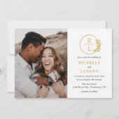 トレンディーリース編集可能カラーフォト結婚ズ 招待状 (正面)