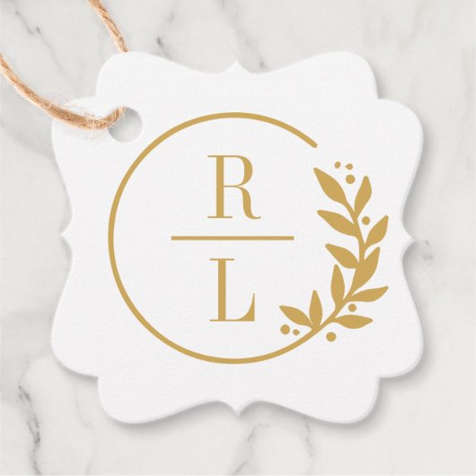 トレンディーリース編集可能カラー結婚式の引き出物ラベル フェイバータグ (正面)