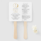 トレンディーリース編集可能カラー結婚式 プログラムファン ハンドファン (正面&裏面)