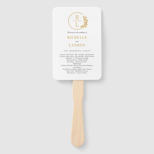 トレンディーリース編集可能カラー結婚式 プログラムファン ハンドファン (正面)