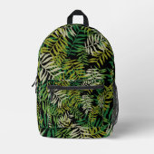 トレンディーリーフィプラントグリーンガーデン プリントバックパック (正面)