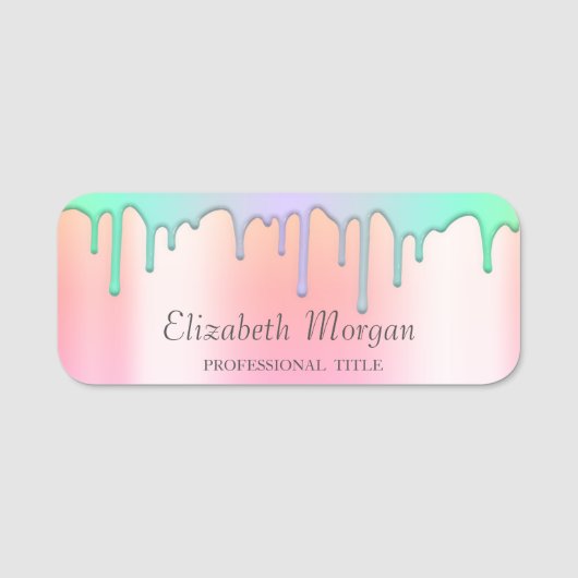 トレンディーレインボードリップス、バラ金ゴールド 名札 (正面)