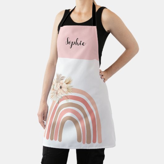トレンディーレインボーピンクボホ乾花 エプロン (インサイチュ)