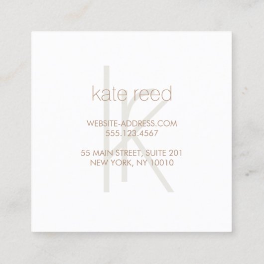 トレンディーレインボーホログラフィックモノグラムストライプ スクエア名刺 (裏面)