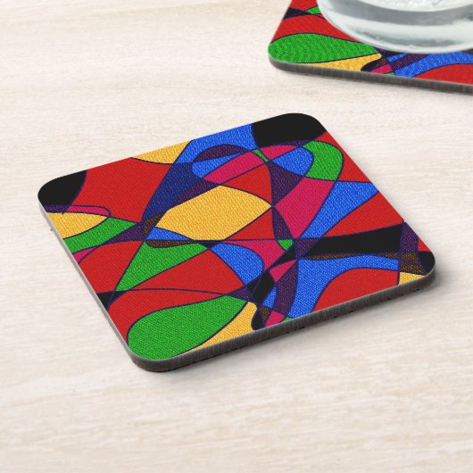 トレンディーレインボー抽象芸術アートギフトアクセサリー コースター (左側)