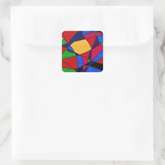 トレンディーレインボー抽象芸術アートギフトアクセサリー スクエアシール (バッグ)