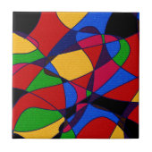 トレンディーレインボー抽象芸術アートギフトアクセサリー タイル (正面)