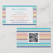 トレンディーレインボー横ストライプ(QRコード付き) 名刺 (正面/裏面)
